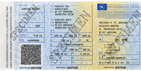 Zgubiony dowód rejestracyjny