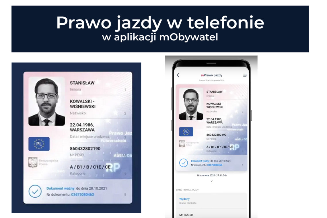 prawo jazdy w telefonie