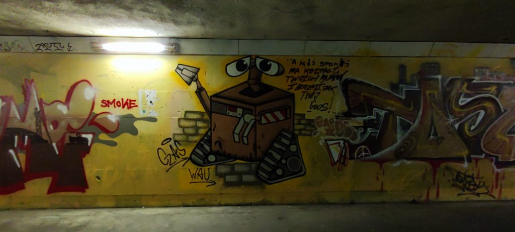 Mural w przejściu podziemnym przy ul Dworcowej i Mariackiej tylnej